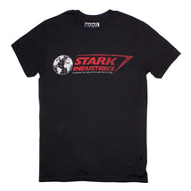 Stark Industries Globe Logo in Red T-Shirt Black - $28.98+