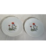 2 Berry Haute Louis Lourioux Porcelaine France Wild Flower Canape Plates... - $14.84