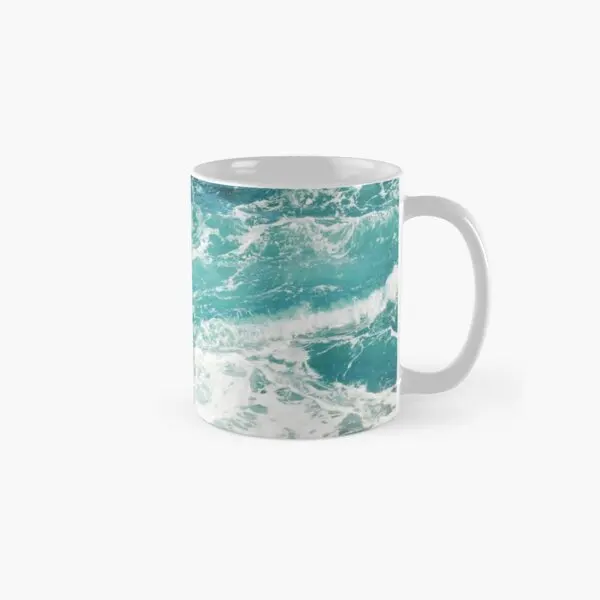 Blue Ocean Waves Mug Coffee Drinkware Gifts Cup Tea Handle Round - $19.99