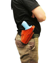 Fits Springfield XD 45 5”BBL Leather Belt Holster With Thumb Break. Right Hand. image 5