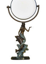 Mermaid &amp; Dolphin Magnifying Double Side Vanity Mirror - £255.56 GBP