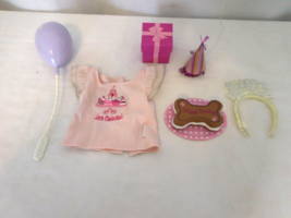 American Girl Doll Pet Celebration Set Truly Me + Headband + Balloon + Pink Top - £13.93 GBP