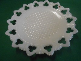 Great MILK Glass Serving Dish with Gold Trim  9.25&quot; - $7.51