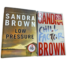 2 Sandra Brown Books Low Pressure Chill Factor Hard Cover Dust Jackets Used - £5.47 GBP