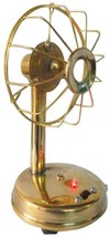 Decorative Showpiece Antique Brass Fan Table 18 cm  (Wooden, Yellow)  - £17.63 GBP
