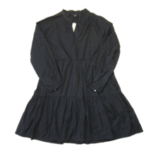 NWT J.Crew Tiered Popover Cotton Poplin in Black Notched V-neck Dress S - £56.80 GBP