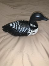 Vintage Ceramic Porcelain Black White Loon  Bird  Swimming Figurine - $353.40 MXN