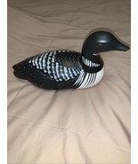 Vintage Ceramic Porcelain Black White Loon  Bird  Swimming Figurine - $352.27 MXN