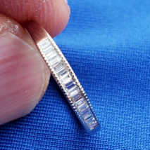 Earth mined Diamond Baguette Milgrain Deco Wedding Band 14k Bridal Marri... - $31,271.25 MXN