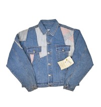 Vintage Jordache Denim Jacket Womens M Medium Wash Jean Patchwork 90s Trucker - £49.37 GBP