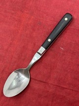 Wesley Carnival Stainless Flatware Black Handle Korea Vintage - 7.75&quot; Soup Spoon - £5.49 GBP