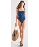 Lucky Brand Women&#39;s Standard Strappy Lace-Up One Piece Swimsuit, Indigo,... - $54.69 CAD