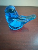 Vintage Glass Blue Bird Leo Ward Autographed Signed 2007 Bluebird of Hap... - $30.10 CAD