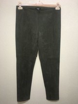 PREMISE Olive Faux Suede LEATHER PANTS SZ L NEW - £71.14 GBP