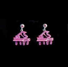 Pink Crystal Piano Earrings - £25.52 GBP