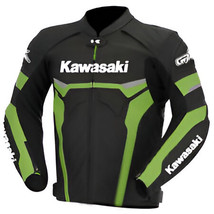  Kawasaki Ninja Green, Black Cowhide Leather Motorcycle Jacket CE-APROVE... - $129.00