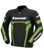  Kawasaki Ninja Green, Black Cowhide Leather Motorcycle Jacket CE-APROVE... - $2,419.44 MXN