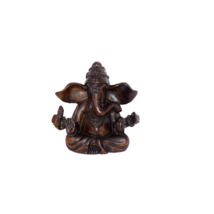 Ganesh Hindu Elephant God Brown Resin Figurine Statue 5.5" x 5.5" - $12.86