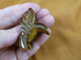 (Y-BIR-HU-564) Hummingbird Tiger&#39;s eye gem stone gemstone humming  birdc... - £10.97 GBP