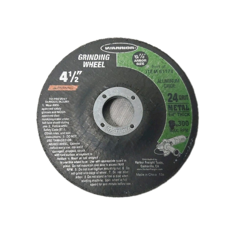 Warrior  4 1/2&quot; Grinding Wheel 24 Grit - $5.93