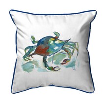 Betsy Drake Betsy&#39;s Crab Extra Large 22 X 22 Indoor Outdoor White Pillow - £54.37 GBP