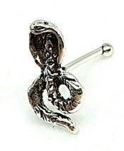 Cobra Nose Stud Snake Serpent 22g (0.6mm) 925 Sterling Silver Ball End Stud Uk - £4.98 GBP