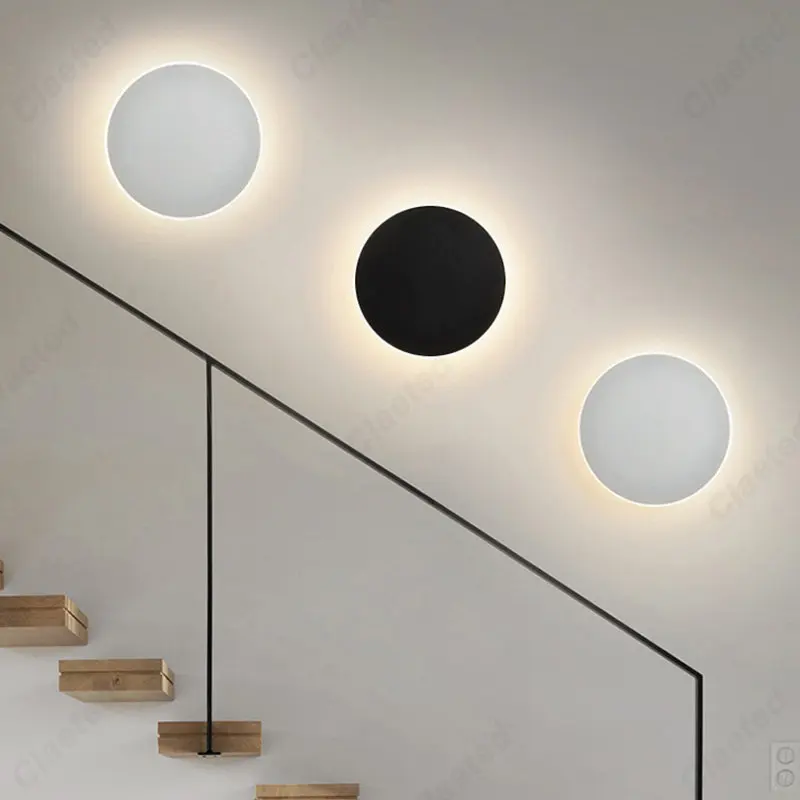 Modern Minimalist LED Wall Lamp Nordic 13cm Circular Background Wall Lamp - £15.76 GBP+