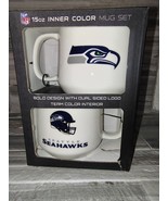 New Seattle Seahawks Coffee Mug  Set 15oz White Style Ceramic Mug NFL - $333.56 MXN
