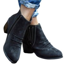 Black Ruched Ankle Boot - Women - £33.24 GBP