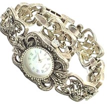 Vintage sterling silver 925 marcasite watch 7”. 27.5 grams needs battery - £177.39 GBP