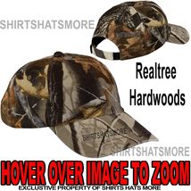 Garment Washed Camo Hat Baseball Cap Hunting Camouflage Realtree Hardwoods NEW - £8.46 GBP