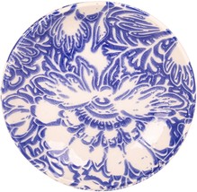 9.5 Inch Blue Abstract Floral Pasta Bowl Set of 6 Made in Portugal - $77.17