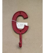 Midwest-CBK Red Cast Iron letter C Wall Hook Rustic Lodge Cabin Cabincore - £6.85 GBP