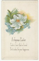 Vintage Postcard Easter Lily Forget Me Not Flowers 1923 Embossed - £5.53 GBP