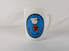 AVON 1969 Snoopy Peanuts COFFEE MUG Schulz CHARLIE BROWN Milk Glass - $12.99