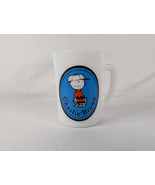 AVON 1969 Snoopy Peanuts COFFEE MUG Schulz CHARLIE BROWN Milk Glass - $245.02 MXN