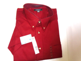 Croft &amp; Barrow Men&#39;s XLT Stain Defense Red Short Sleeve Dress Shirt New w/Tags - £15.63 GBP