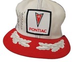 Pontiac Snapback Hat Signed By Rusty Wallace Made In Usa Red White  VTG ... - $39.55