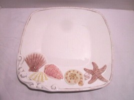 American Atelier By the Sea Dinner Plate 5256 Ironstone, Seashells 10.75 Square! - £18.53 GBP