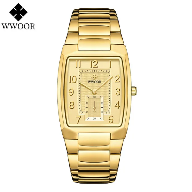 Fashion Men Watch  Luxury  Square Watches For Men stainless steel Waterproof Qua - £25.71 GBP