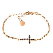 Galaxy Gold GG Sapphire Cross Bracelet in 14k Yellow Gold - £438.54 GBP