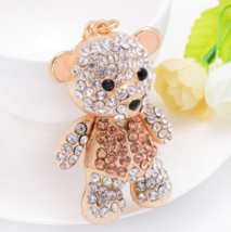 bling Crystal bear Keychain, sparkling bear pendant, bling bear keychain  - £20.28 GBP