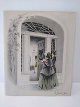 Mid Century Modern Christmas Greeting Card Signed PCN Vintage Grinnell 1945 - £5.46 GBP