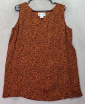 Diane Von Furstenberg Tank Top Womens Small Orange Leopard Print Slik Round Neck - £37.43 GBP