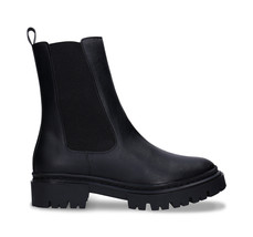 Veganer Damen Wadenlänge Chelsea Stiefel aus schwarzer Mikrofaser Größe ... - $142.58