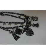 RARE BETSEY JOHNSON Vanity Girls Silhouette Dress Bows BLACK STATEMENT N... - $195.87 CAD