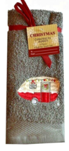 Avanti Red Camper Gray Fingertip Towels Embroidered Christmas Set of 2 B... - $31.33