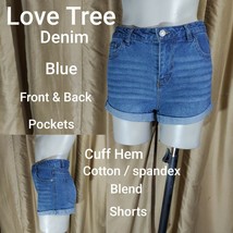 Love Tree Denim Cuff Hem Shorts Size S - £9.41 GBP