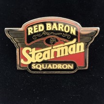 Red Baron Stearman Squadron Pizza Service 1991 Vintage Pin 90s - £7.86 GBP