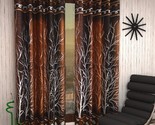 Polyester Door Curtain Tree Panel Eyelet Grommets Window Curtain Brown S... - $25.27+